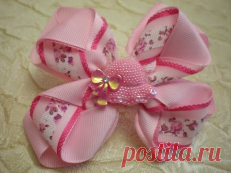 Бантик- Резинка из Ленты Своими Руками. /Tutorial/ /DIY /Kanzashi / Make Hair Bow