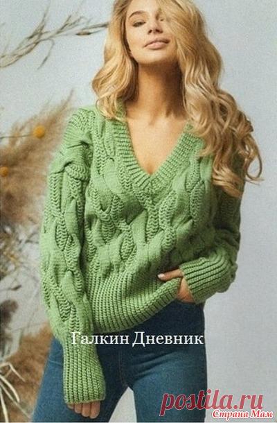 Пуловер с рельефным узором - Вязание - Страна Мам