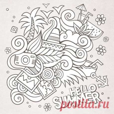 Doodles abstract decorative summer sketch vector background 123RF - Миллионы стоковых фото, векторов, видео и музыки для Ваших проектов.