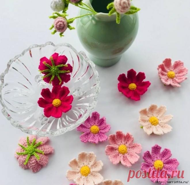 Букет полевых цветов крючком. Схемы