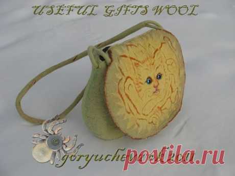 Сумка «Sunny Cat» из войлока - Ярмарка Мастеров - ручная работа, handmade