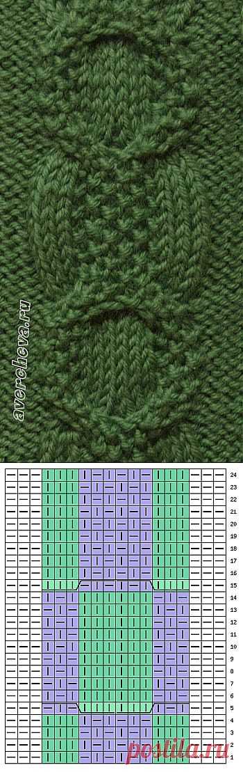 узор 374 коса 12 петель | каталог вязаных спицами узоров