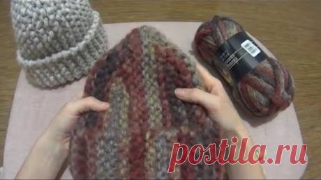 Вяжем модную шапку за час спицами