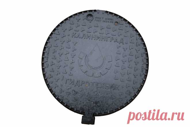 Люк канализационный тяжелый "KСL71P" ВЧ (С 250),(шарнир), с лого "ГИДРОТЕХНИК