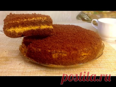 Без миксера и весов! Простой, но очень вкусный домашний торт!