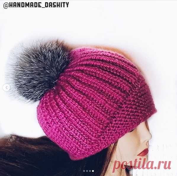 Красивая и ультрамодная шапка-берет спицами – БУДЬ В ТЕМЕ