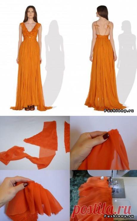 Нежность шифона от Emilio Pucci - МК / длинное платье из шифона