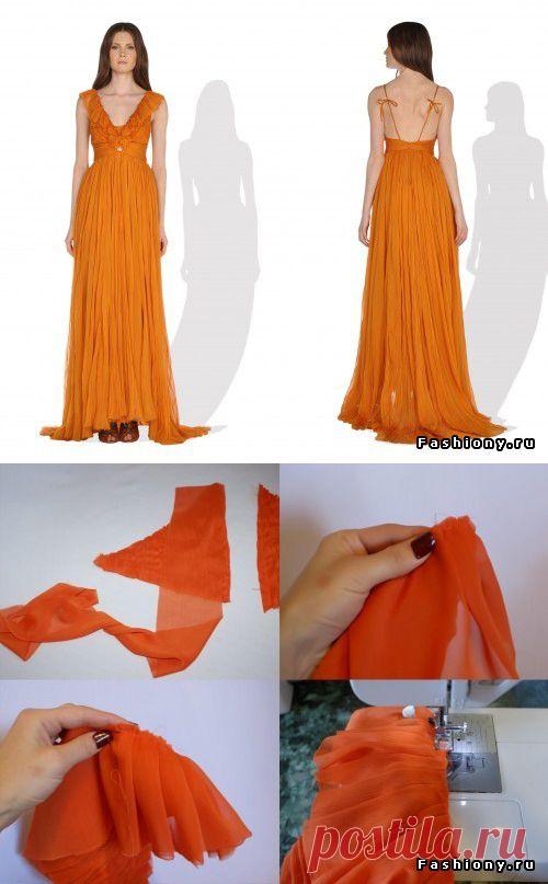 Нежность шифона от Emilio Pucci - МК / длинное платье из шифона