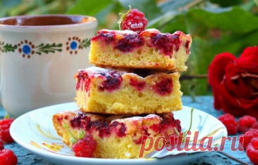 Бисквит с малиной — Домашняя кулинария