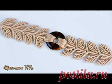 (4) Macrame tutorial: DIY Macrame leaf Bracelet with Donut bead | Step by step tutorial - YouTube