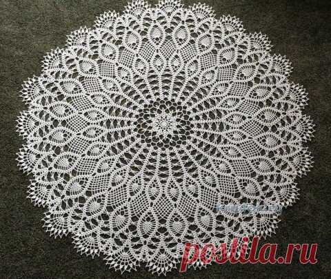 Красивая ажурная салфетка, схема и описание | Вязание Крючком | Яндекс Дзен