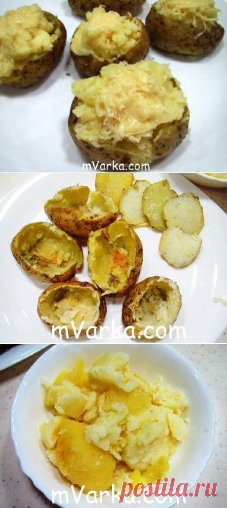 Фаршированная картошка с сыром и чесноком