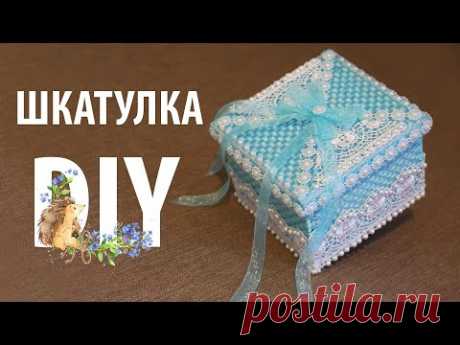 Шкатулка из лент и пластиковой канвы / Tatyana_Laf