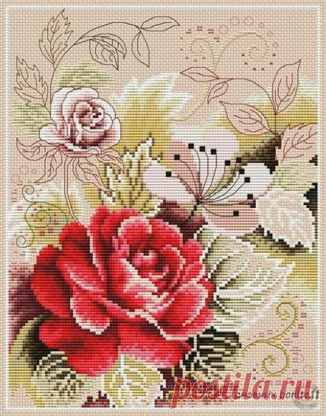 Вышивка крестом...Arabesque Rose...
