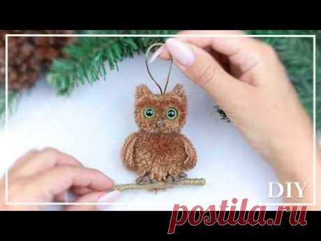 НОВИНКА! Как сделать удивительную СОВУ из пряжи на пальцах 🦉🧶 Yarn Owl making - DIY NataliDoma