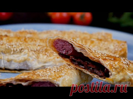 Рулет с колбасой (охотничьей) - Рецепты от Со Вкусом