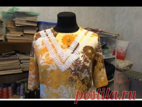 #390.снова шью трикотаж ,косая бейка,кружево,как всё совместилось в одном изделии