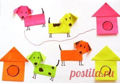 Оригами для малышей "Щенок" - Оригами - Семейный портал "Сказка"