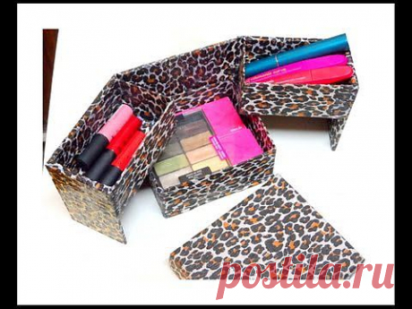 DIY manualidades :organizadorr para maquillaje - YouTube