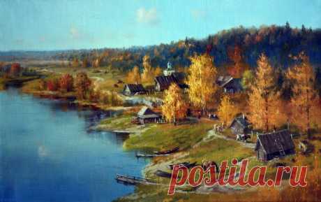 луг.околица.домишко. худ.Василий Жданов.