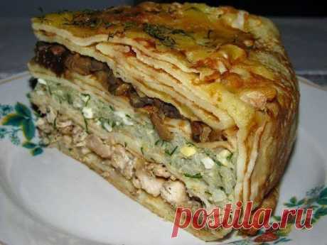 Лучшие кулинарные рецепты: &quot;Блинный курник&quot;