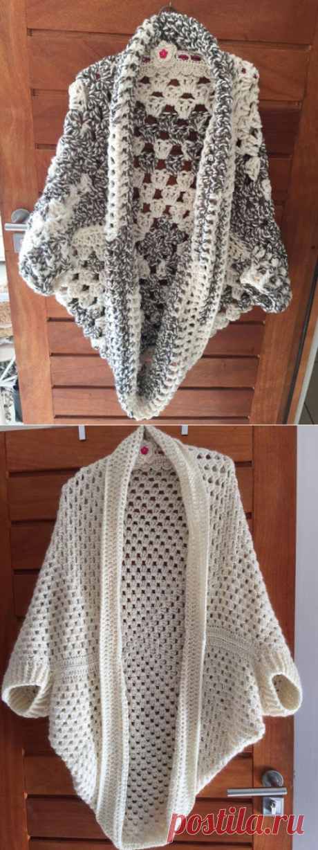 Irish crochet &: CROCHET GRANNY COCOON SHRUG