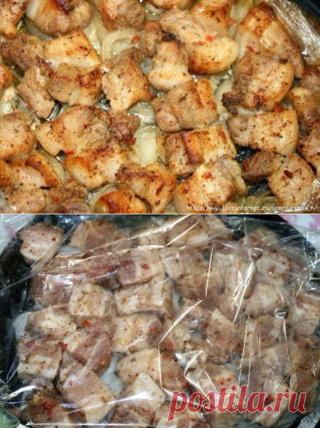 Шашлык в духовке на луковой &quot;подушке&quot;