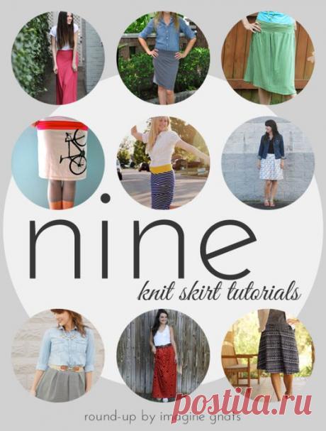 Девять трикотажных юбок.