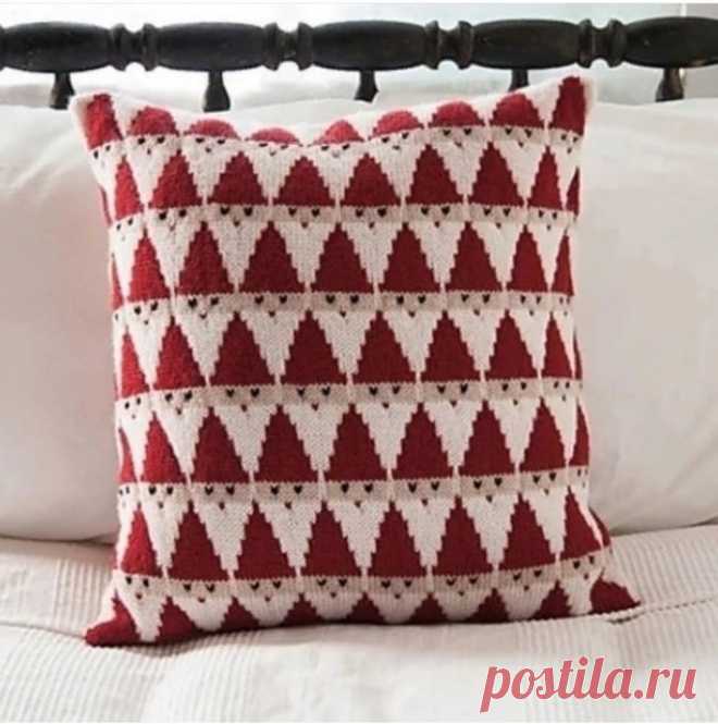 Новогодняя подушка, идеи для вязания