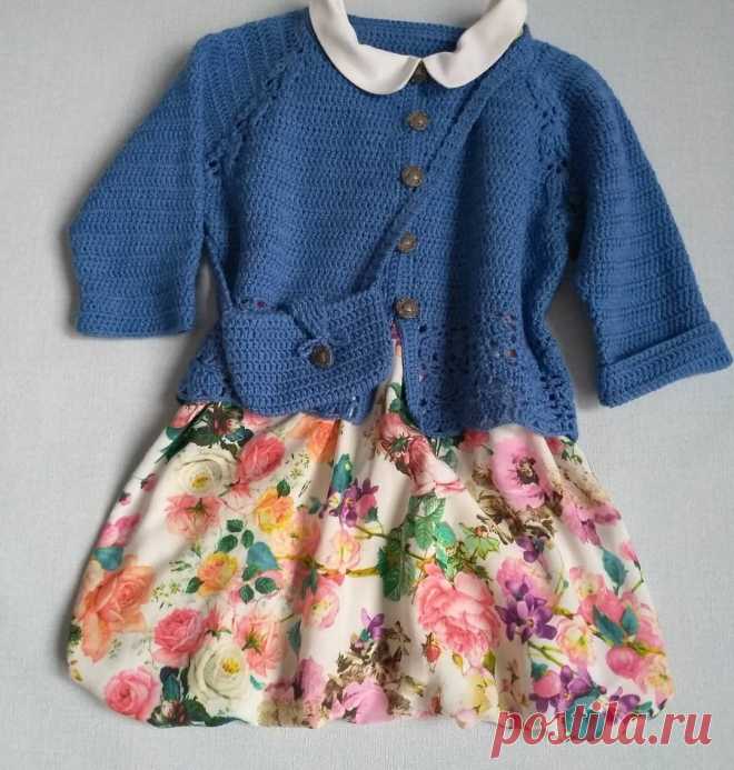 Летний девичий жакетик, размер 12+ пряжа GAZZAL BABY COTTON, крючок 3,5