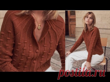 Французская кофточка от Sezan Изысканность/ МК Узор шишечки спицами (или валик) как вариант