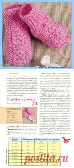 Детские розовые носочки