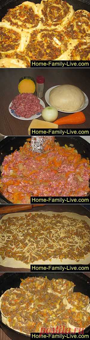 Кулинарные рецепты Пирог роза - пошаговый фоторецепт - пирог очень прост в исполнении