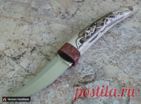 ⭐Нож 'Амиго' х12мф рог акрил выжигание 'вязь'  купить в Беларуси HandMade, цены в интернет магазинах