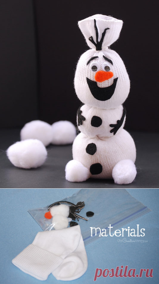 Снеговик из старого носка