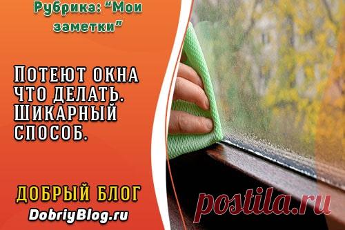 Потеют окна что делать —Шикарный способ Потеют окна что делать? Сегодня я расскажу и покажу вам один просто шикарный способ избавиться от 