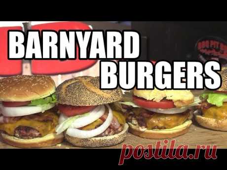 Barnyard Burgers by the BBQ Pit Boys Round ‘em up.. Beef, Pork, Lamb, Chicken and Goat Cheese Burgers are on the menu at the Pit. If you’re hankering for a Barnyard Burger then do it right. And, of course, it’s real easy to do as shown here by the BBQ Pit Boys  Information about our own line
