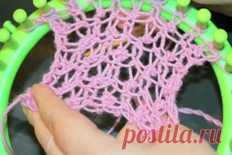 Учимся вязать на луме (Loom knitting). Урок девятый: ажурный рисунок для лума