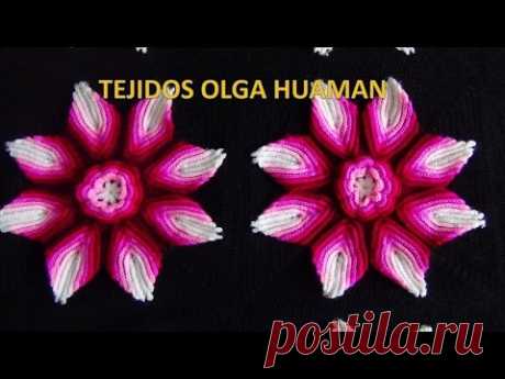 colcha a crochet estrella en relieves video 2