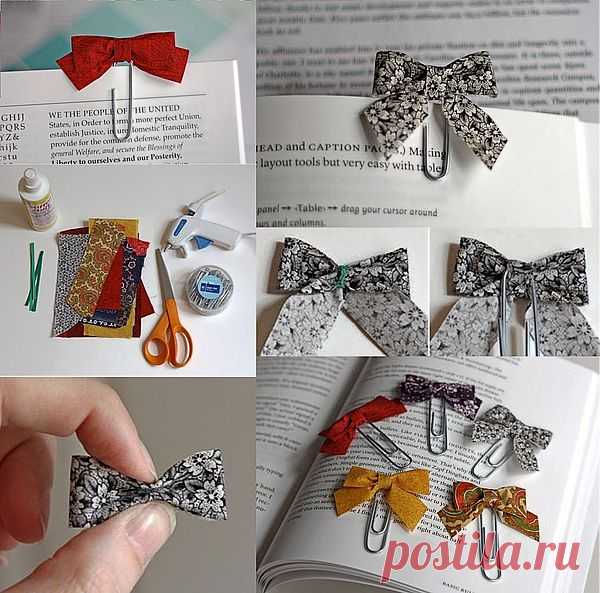 Милые закладки из скрепок!