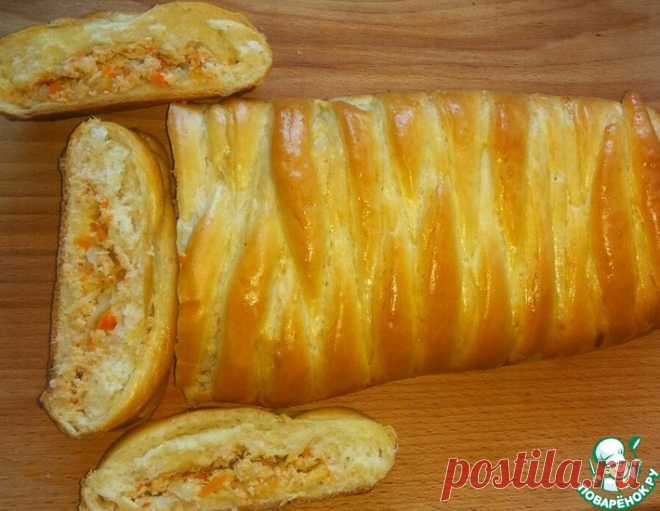 Плетенка с курицей и капустой