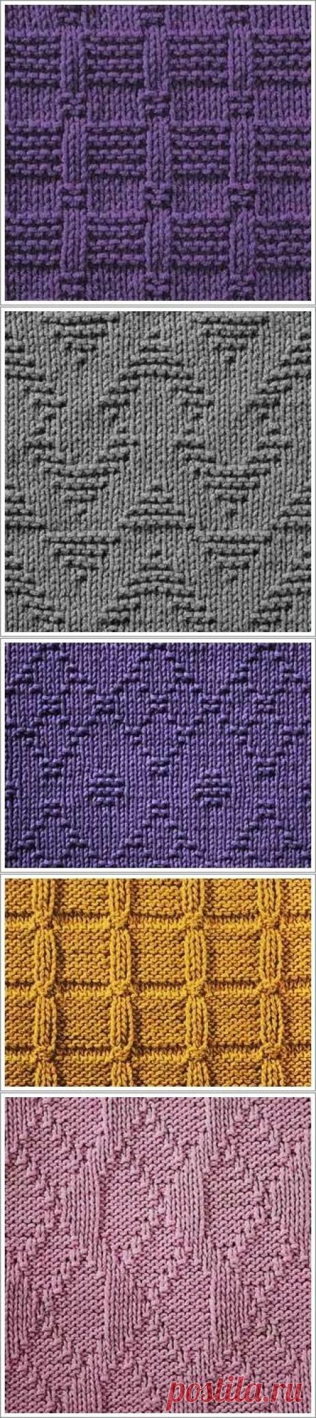 Узоры из лицевых и изнаночных петель - вяжем сами