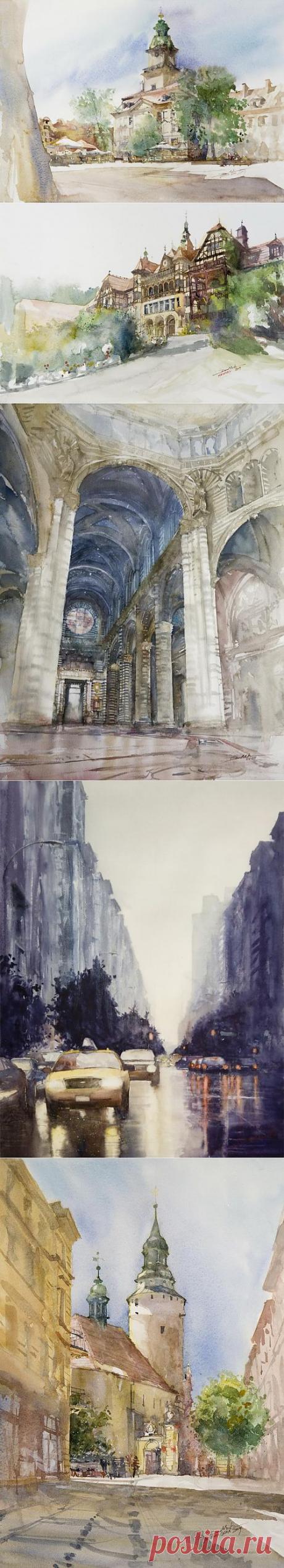 (+1) тема - Городские улицы акварелью | Искусство