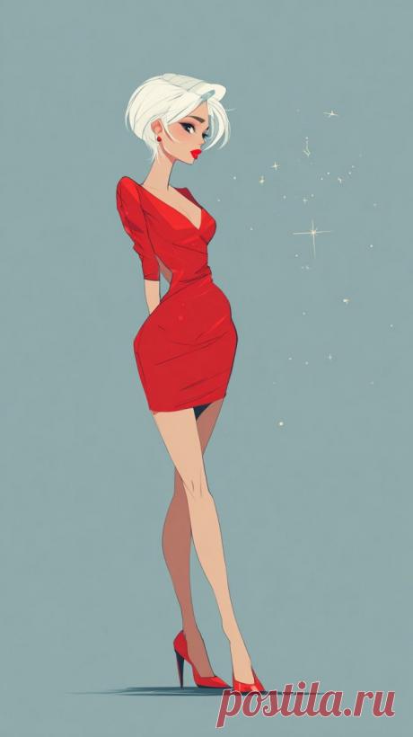 Блондинка в облегающем платье и красных каблуках: эффектная иллюстрация гламура. Генерация из нейросети Midjourney - Midjourney примеры промтов - Форум ИИ о нейросетях - Yes Ai