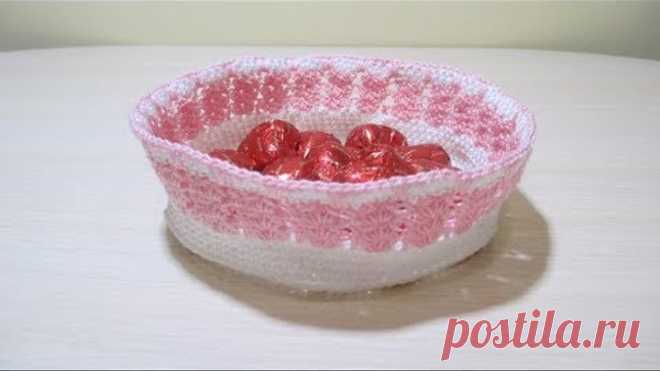 МК корзинка, конфетница крючком.