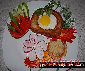 Кулинарные рецепты Яичница в гренке &raquo; Кулинарные рецепты