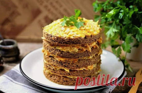 Печеночный торт из куриной печени с молоком - рецепт приготовления с пошаговыми фото