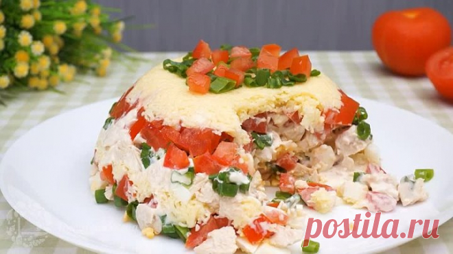 Салат МИНУТКА с Помидорами. Просто, быстро и вкусно!