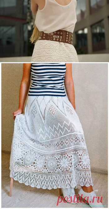 Юбка крючком в пол — Красивое вязание
