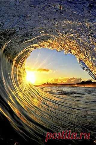 Sunset thru wave | Sunrise/Sunset